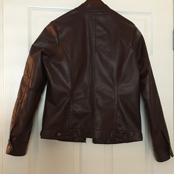 Brown/Maroon vegan jacket - Picture 7 of 8